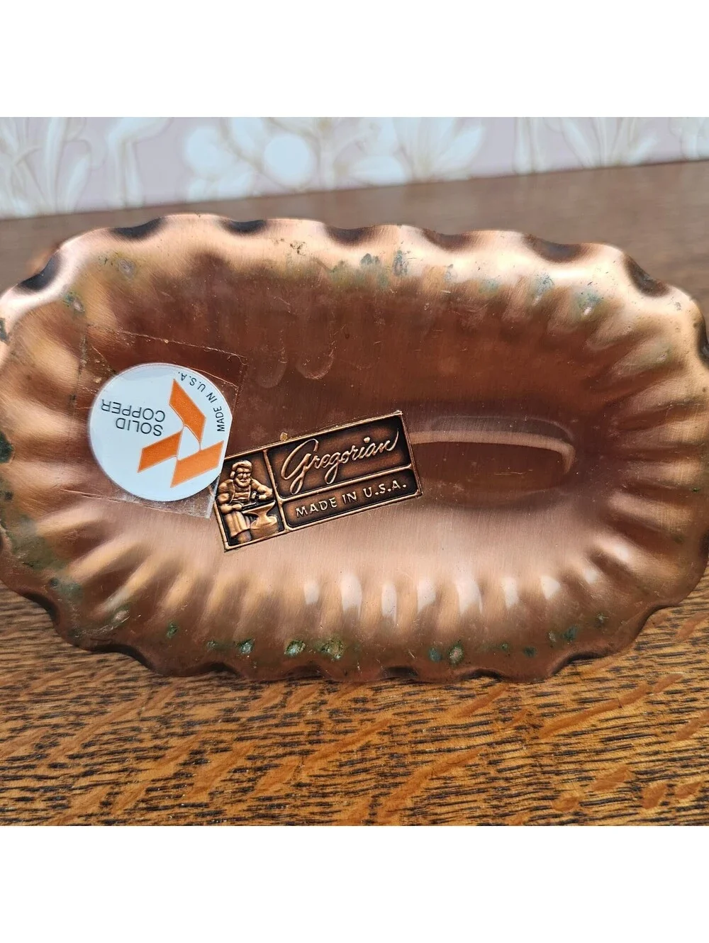 Vintage Gregorian Solid Copper Candle Holders Pair with Candle Snuffer